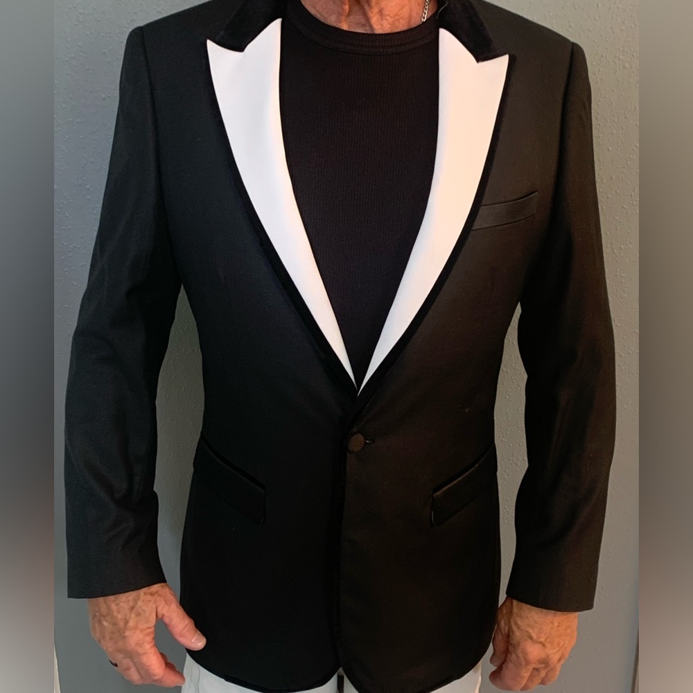 Black and White Men's Blazer